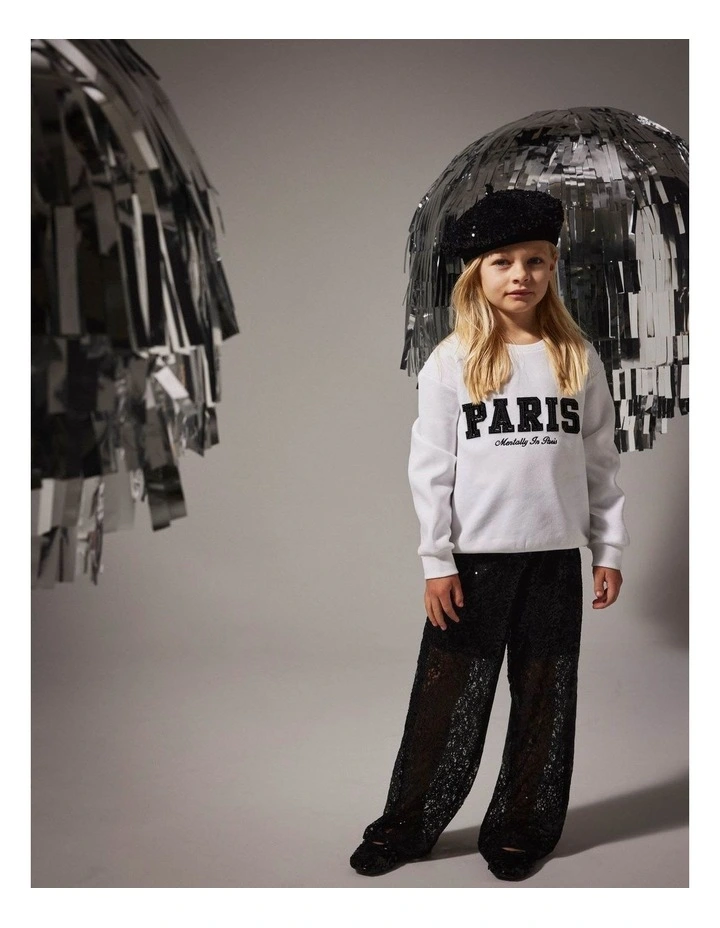 Retta Printed Sweatshirt in White image 5