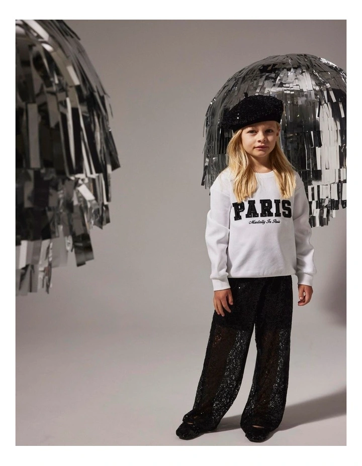 Retta Printed Sweatshirt in White image 5