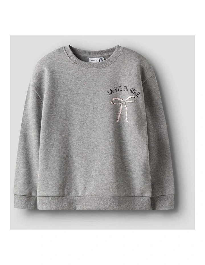 Rastin Printed Cotton Sweat Shirt in Grey image 1