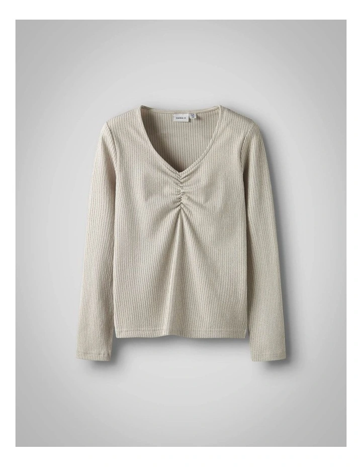 Sabi Long Sleeve Top in Beige image 1