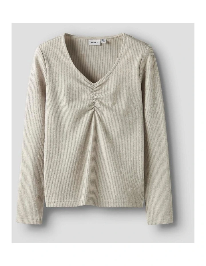 Sabi Long Sleeve Top in Beige image 1