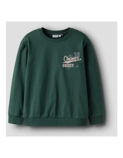 Saul Printed Organic Cotton Sweatshirt in Green