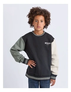 Casper Crew Jumper (8-16 Years) in Black