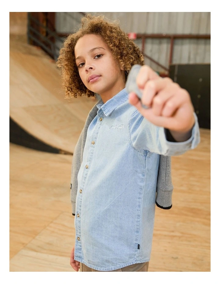 Prize Script Shirt (8-16 Years) in Blue image 2