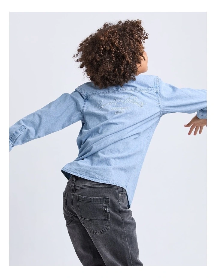 Prize Script Shirt (8-16 Years) in Blue image 3