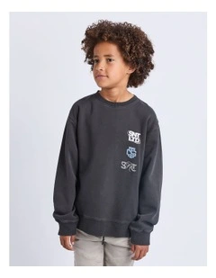 Road Trip Crew Jumper (8-16 Years) in Grey