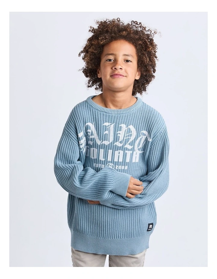 Overlay Crew Knitwear (8-16 Years) in Blue image 1