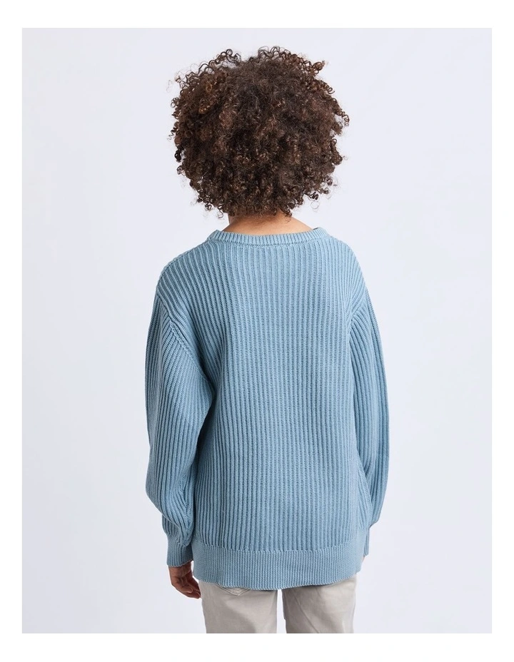 Overlay Crew Knitwear (8-16 Years) in Blue image 3