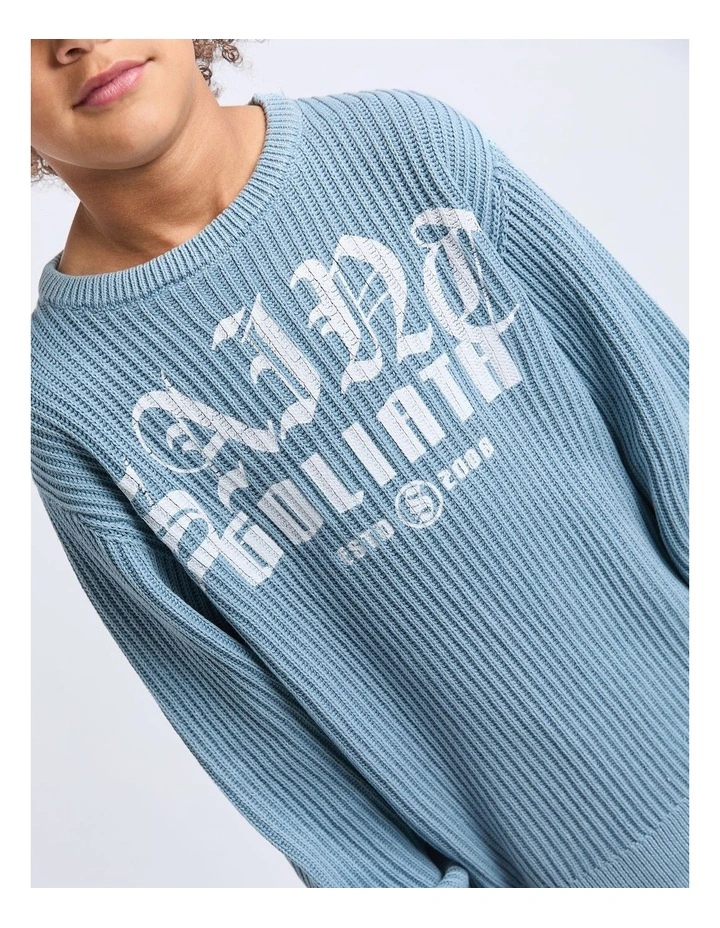 Overlay Crew Knitwear (8-16 Years) in Blue image 5