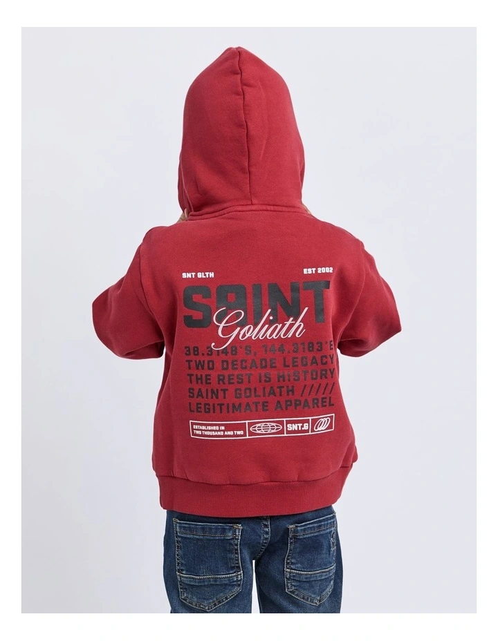 Upside Hoodie (3-7 Years) in Red image 2