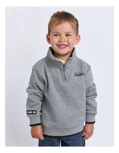 Team Half Zip Jumper (3-7 Years) in Grey
