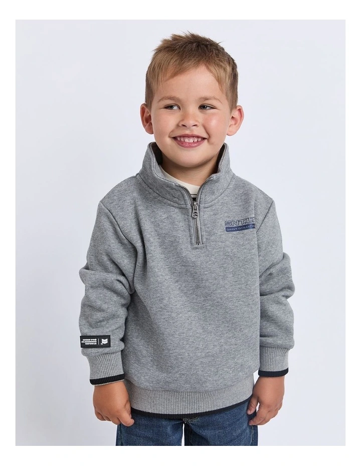 Team Half Zip Jumper (3-7 Years) in Grey image 1