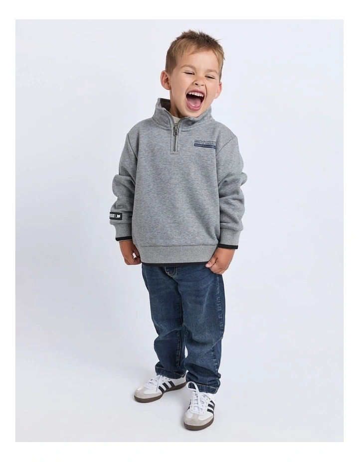 Team Half Zip Jumper (3-7 Years) in Grey image 3