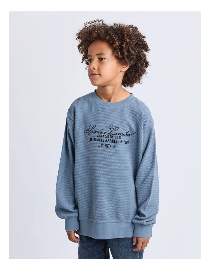 Marked Waffle Jumper (8-16 Years) in Blue image 1