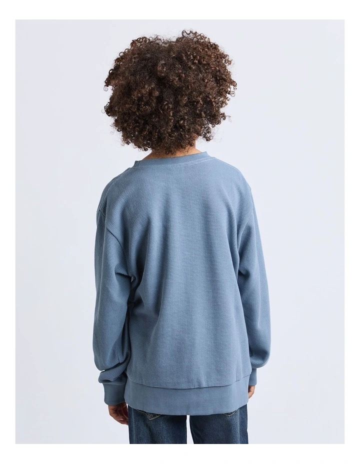 Marked Waffle Jumper (8-16 Years) in Blue image 2