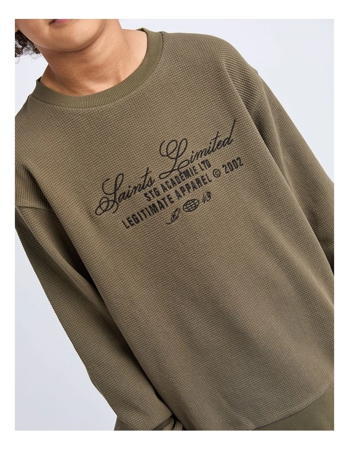 Marked Waffle Jumper (8-16 Years) in Green image 4
