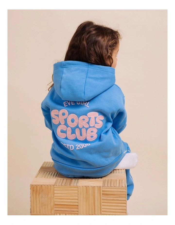 Sports Club Hoodie (3-7 Years) in Blue image 2