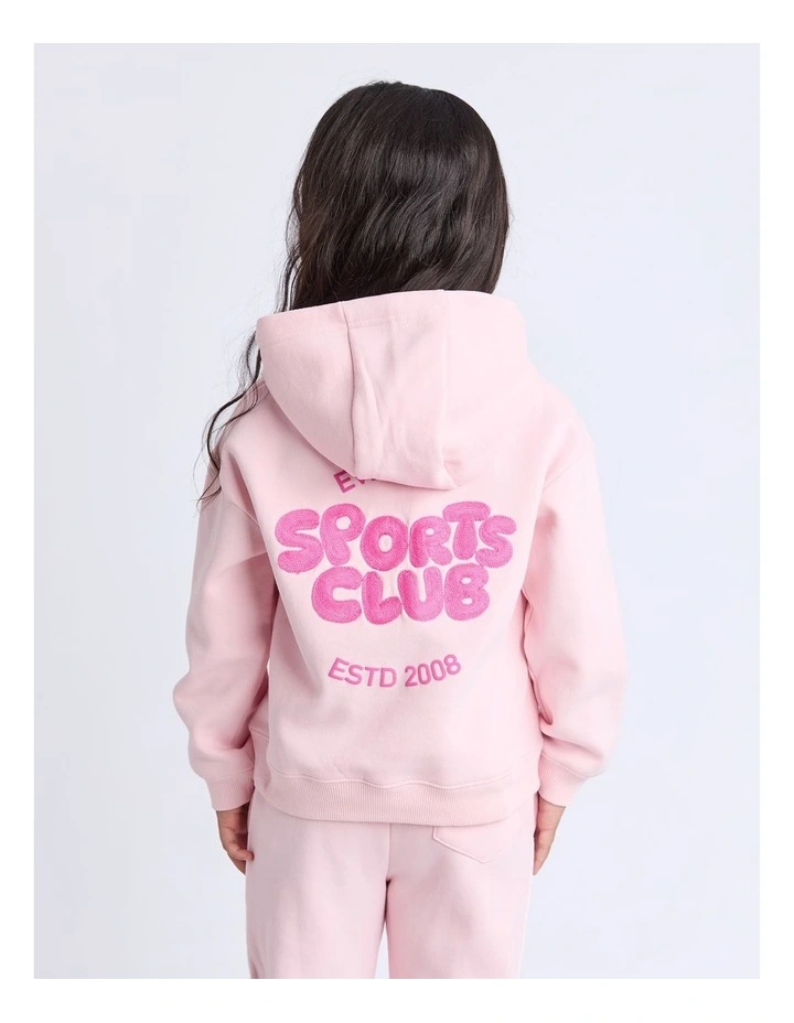Sports Club Hoodie (3-7 Years) in Pale Pink image 4