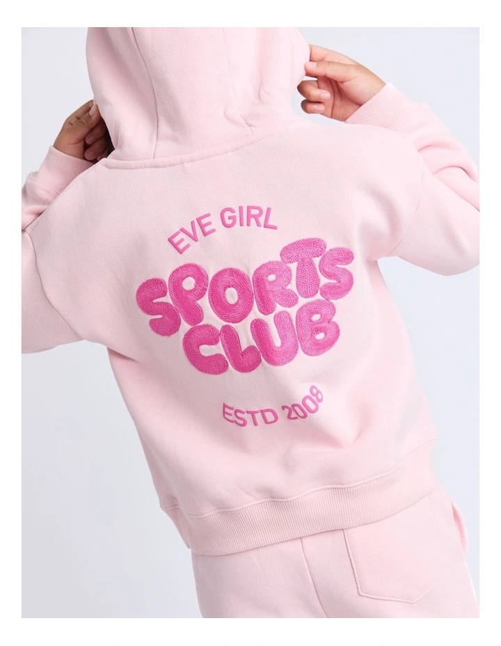 Sports Club Hoodie (3-7 Years) in Pale Pink image 6