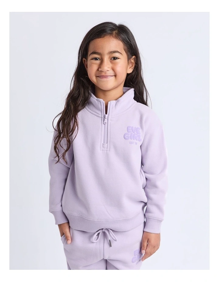 Sports Club 1/4 Zip Jumper (3-7 Years) in Lavender image 1