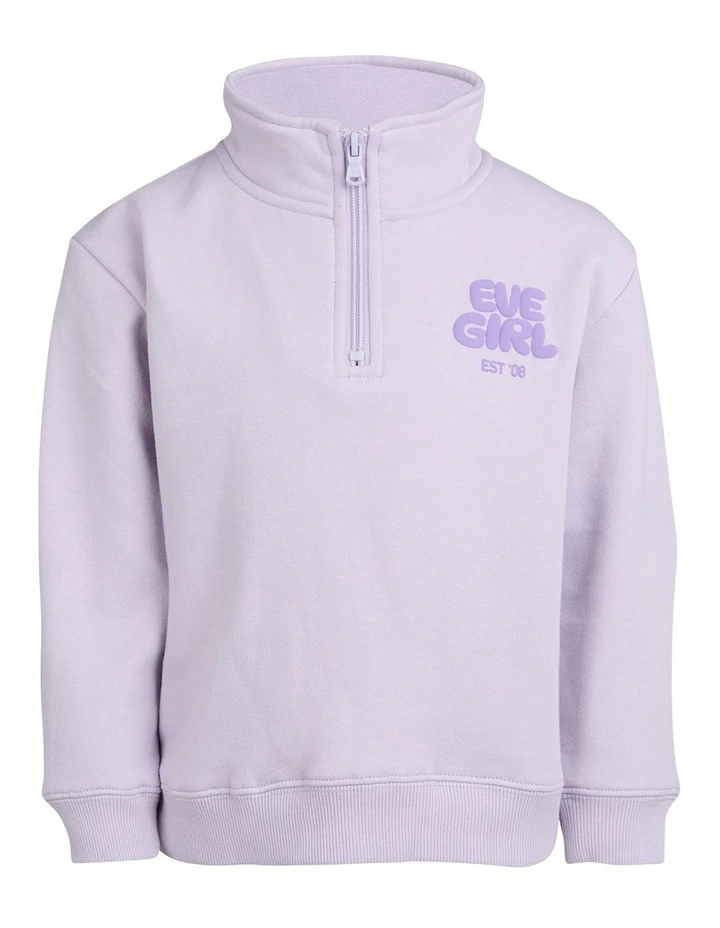Sports Club 1/4 Zip Jumper (3-7 Years) in Lavender image 7