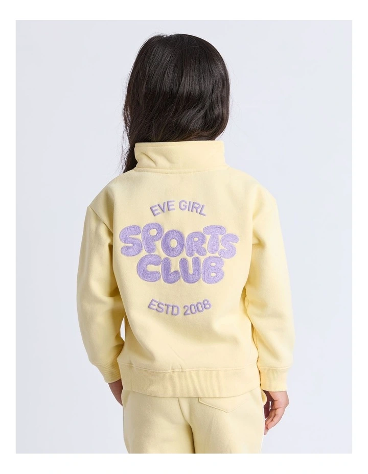 Sports Club 1/4 Zip Jumper (3-7 Years) in Lemon image 2