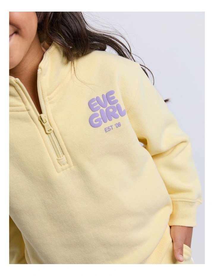 Sports Club 1/4 Zip Jumper (3-7 Years) in Lemon image 4