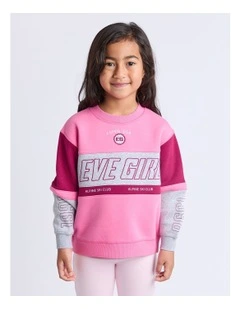 Alpine Panelled Crew (3 - 7 Years) in Pink