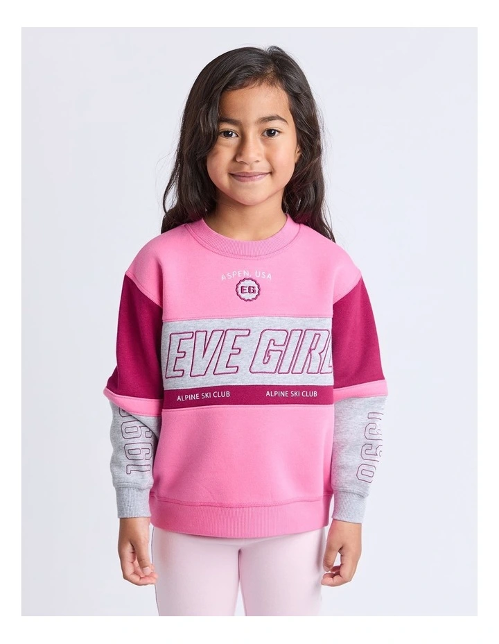 Alpine Panelled Crew (3 - 7 Years) in Pink image 1