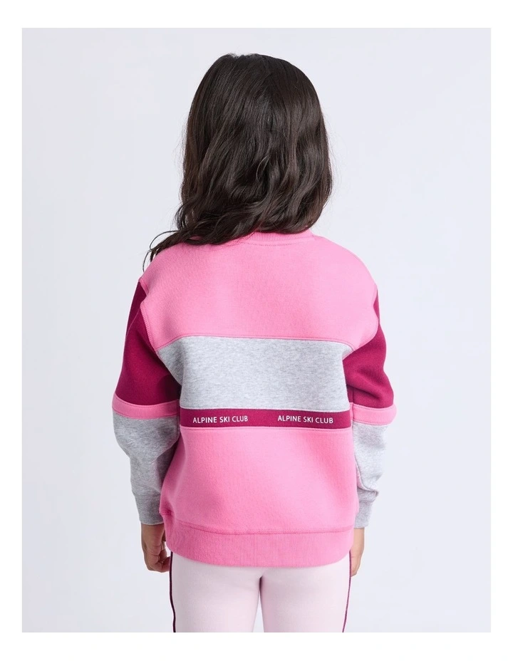 Alpine Panelled Crew (3 - 7 Years) in Pink image 2