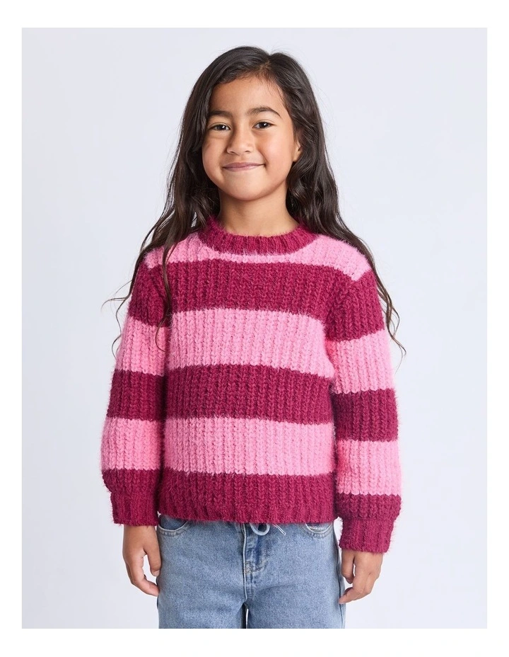 Daria Knit Jumper (3-7 Years) in Cranberry image 1