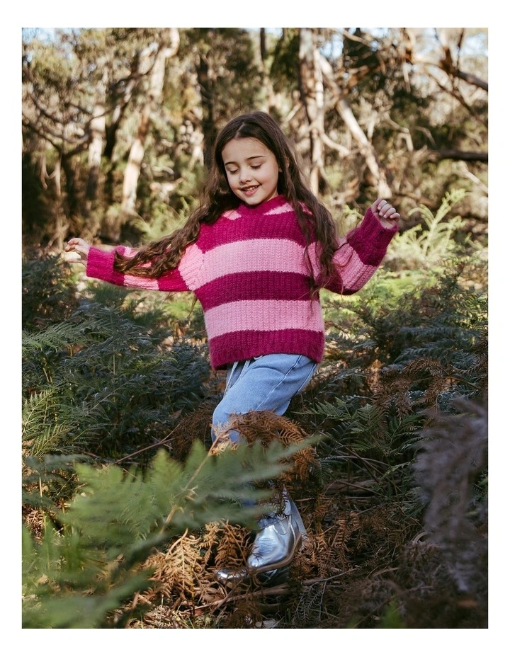 Daria Knit Jumper (3-7 Years) in Cranberry image 3