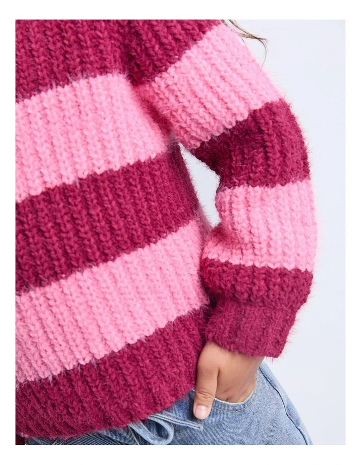 Daria Knit Jumper (3-7 Years) in Cranberry image 6