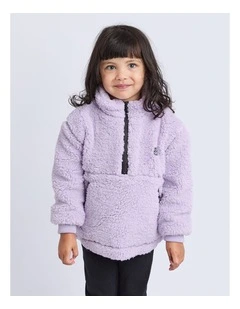 Cozy Quarter Zip Teddy (3 - 7 Years) in Lilac