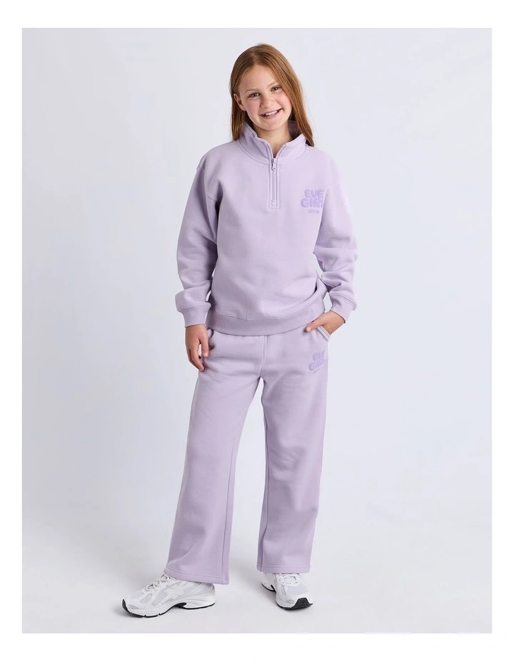 Sports Club 1/4 Zip Sweat Top (8 - 16 Years) in Lavender image 5