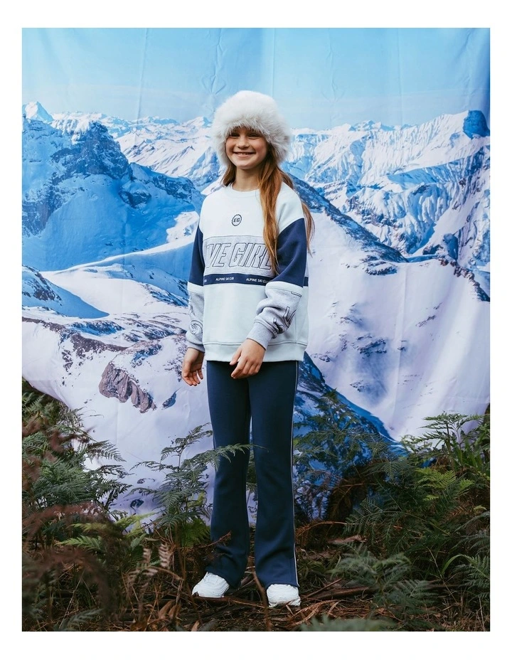 Alpine Panelled Crew Neck Sweat Top (8 - 16 Years) in Light Blue image 2