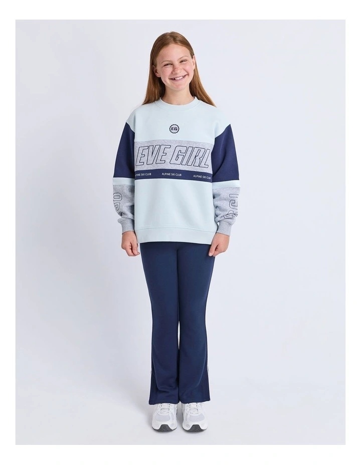 Alpine Panelled Crew Neck Sweat Top (8 - 16 Years) in Light Blue image 5