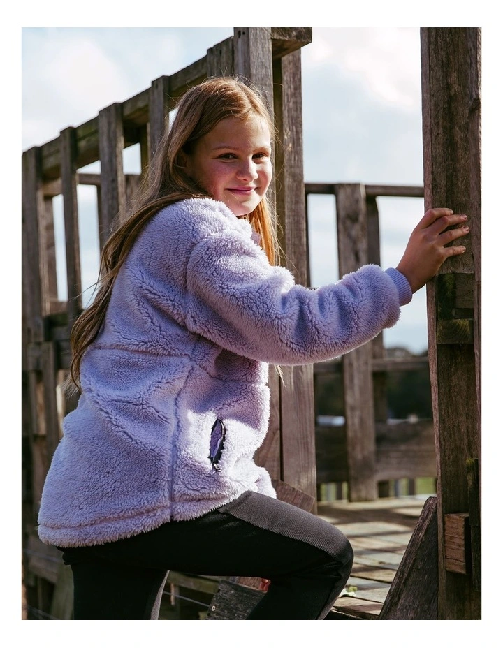 Cozy Quarter Zip Teddy Jumper (8 - 16 Years) in Lilac image 3