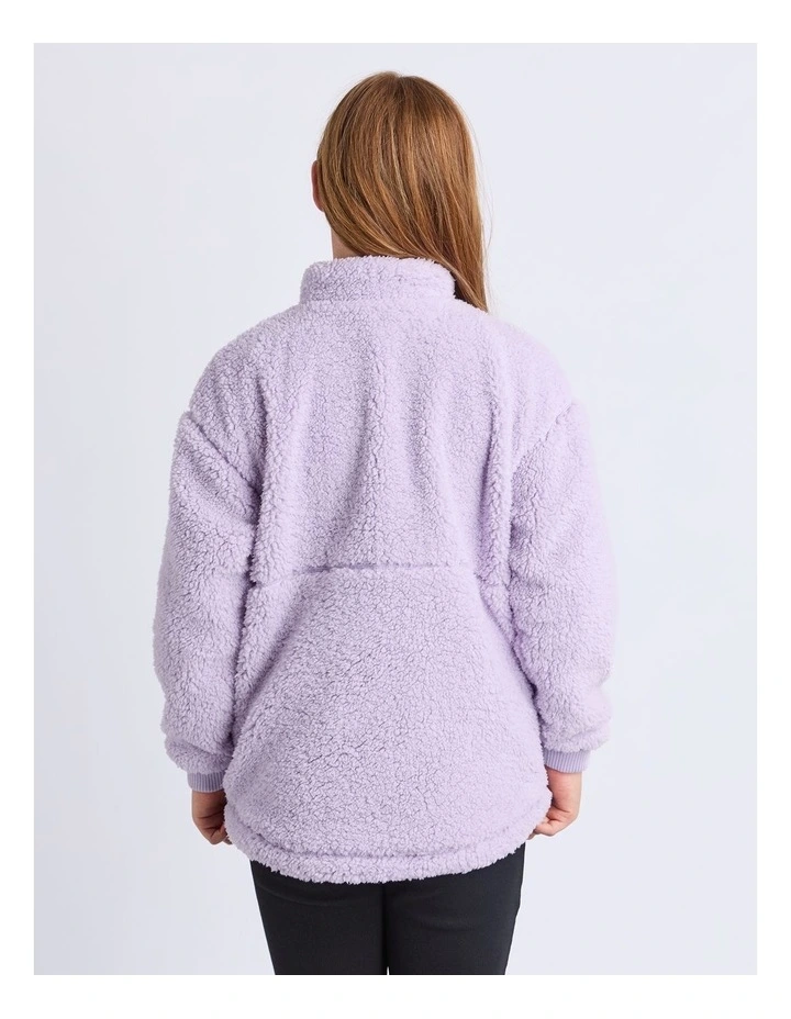 Cozy Quarter Zip Teddy Jumper (8 - 16 Years) in Lilac image 4