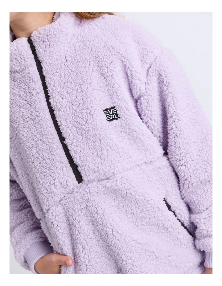Cozy Quarter Zip Teddy Jumper (8 - 16 Years) in Lilac image 6