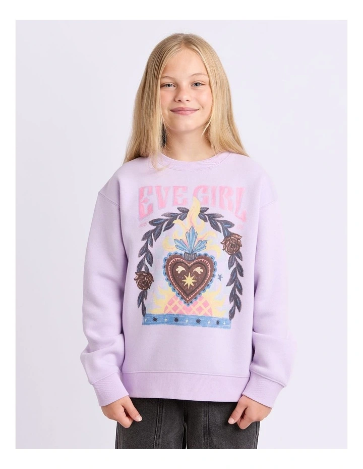 Flaming Heart Crew (8 - 16 Years) in Lilac image 1