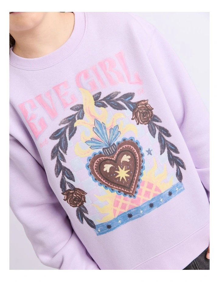 Flaming Heart Crew (8 - 16 Years) in Lilac image 4