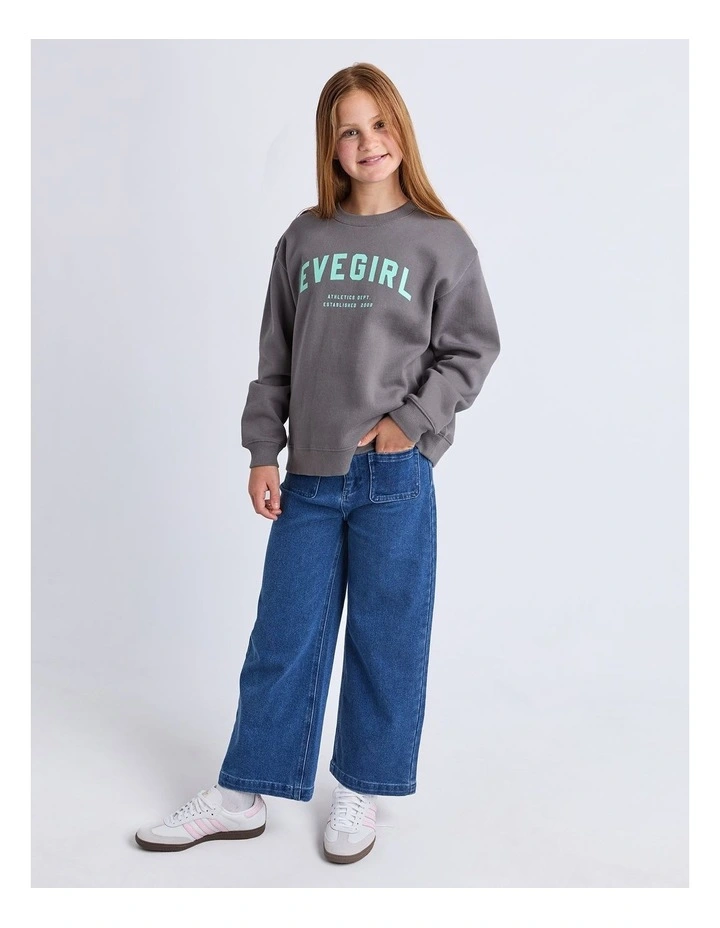 Performance Crew Neck Sweat Top (8 - 16 Years) in Charcoal image 3