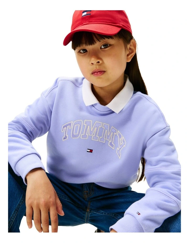 Varsity Logo Appliqu Relaxed Sweatshirt (8-16 Years) in Blue image 3