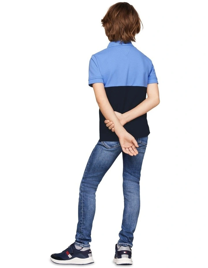 Boys 3-7 TH Established Colour-Blocked Regular Polo in Blue image 2