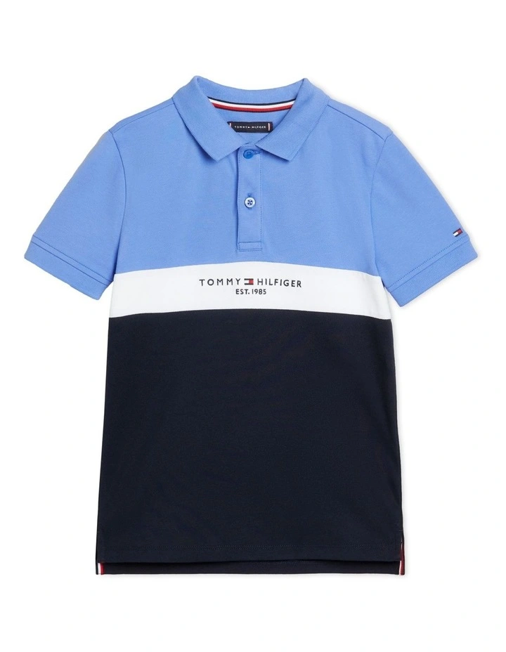 Boys 3-7 TH Established Colour-Blocked Regular Polo in Blue image 5