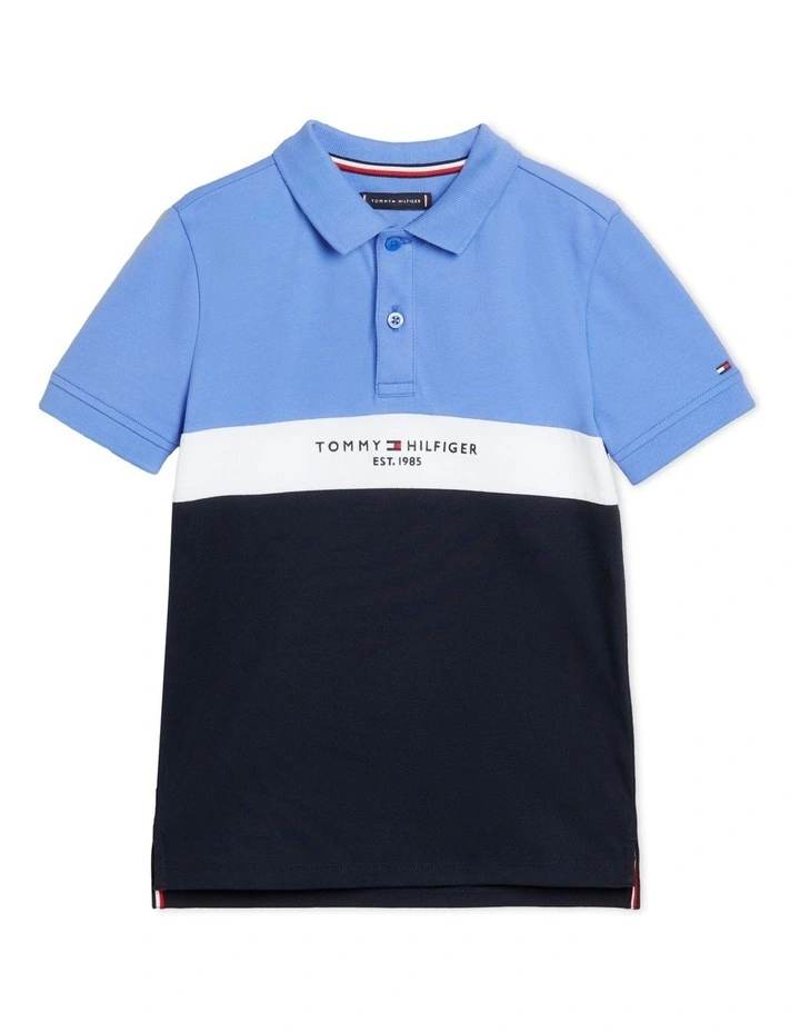 Boys 8-16 TH Established Colour-Blocked Regular Polo in Blue image 5