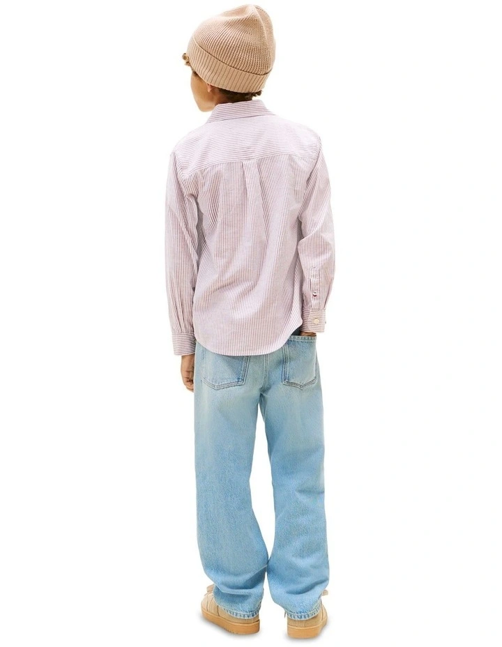 Boys 3-7 Flex Ithaca Stripe Shirt in Red image 2