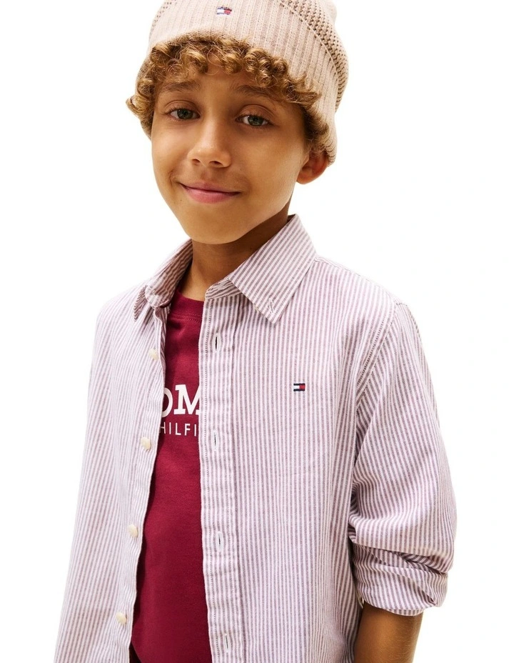 Boys 3-7 Flex Ithaca Stripe Shirt in Red image 3