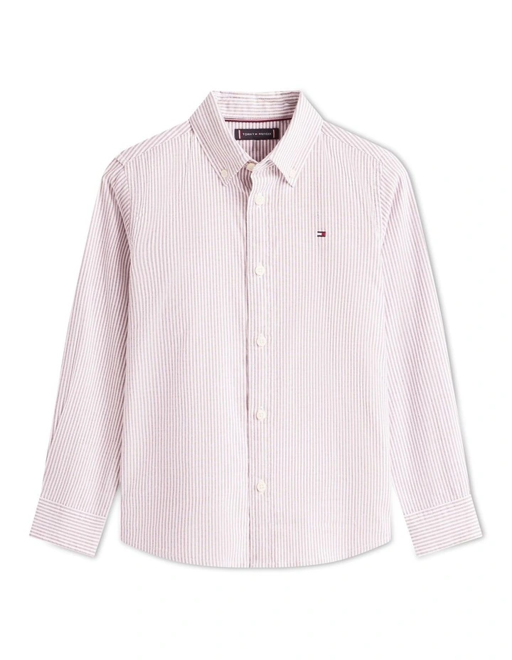 Boys 3-7 Flex Ithaca Stripe Shirt in Red image 5